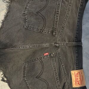 Levi's Charcoal Denim Cutoff Shorts